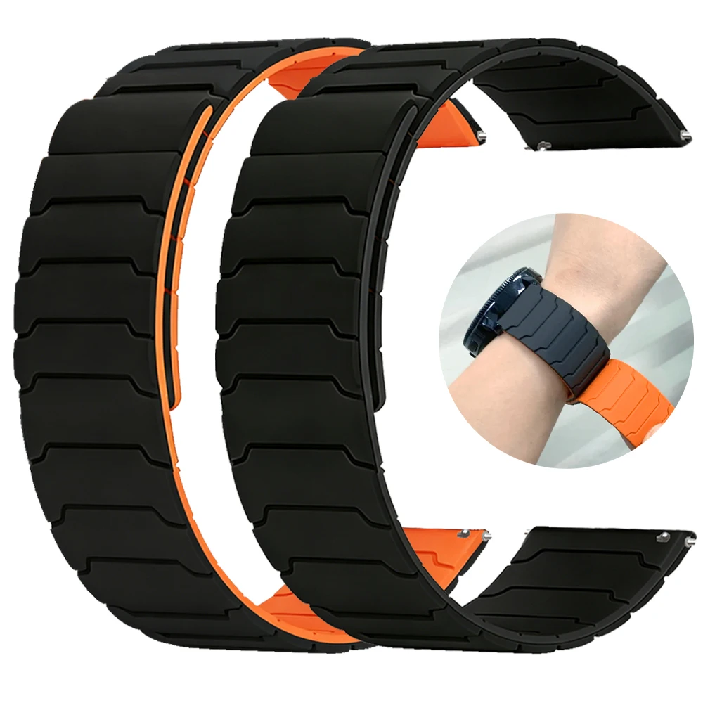 Bracelet à boucle en Silicone, 22 20mm, pour Garmin Approach J1/Venu 3/Vivoactive 6 5 Amazfit BALANCE 2/Bip 6 5 UNITY/Active 3, bandes magnétiques