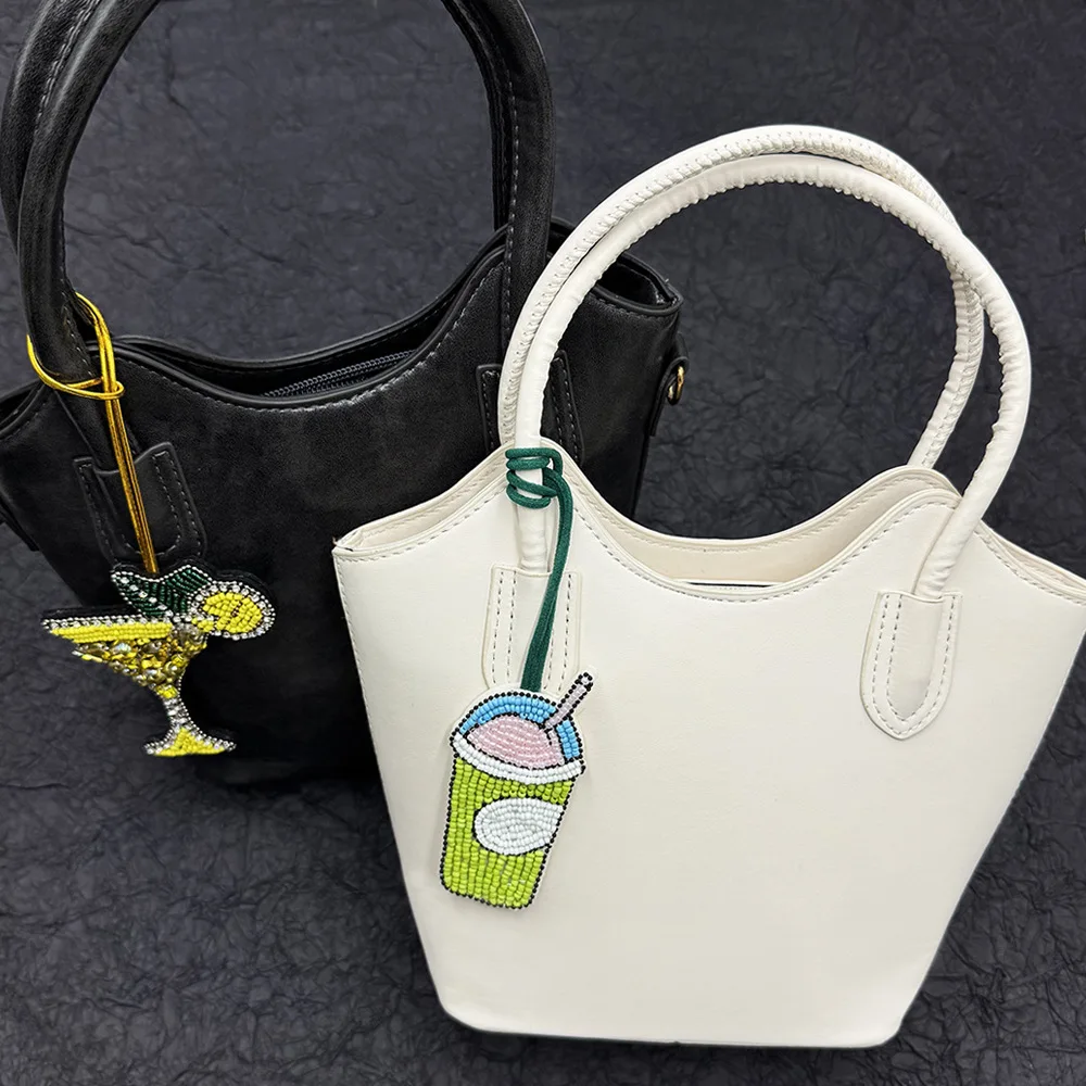 

Pineapple Wine Glass Cocktail Bag Lanyard Patch Applique Beading Pendant Keychain Rhinestone Beaded Hanging Rope Patches