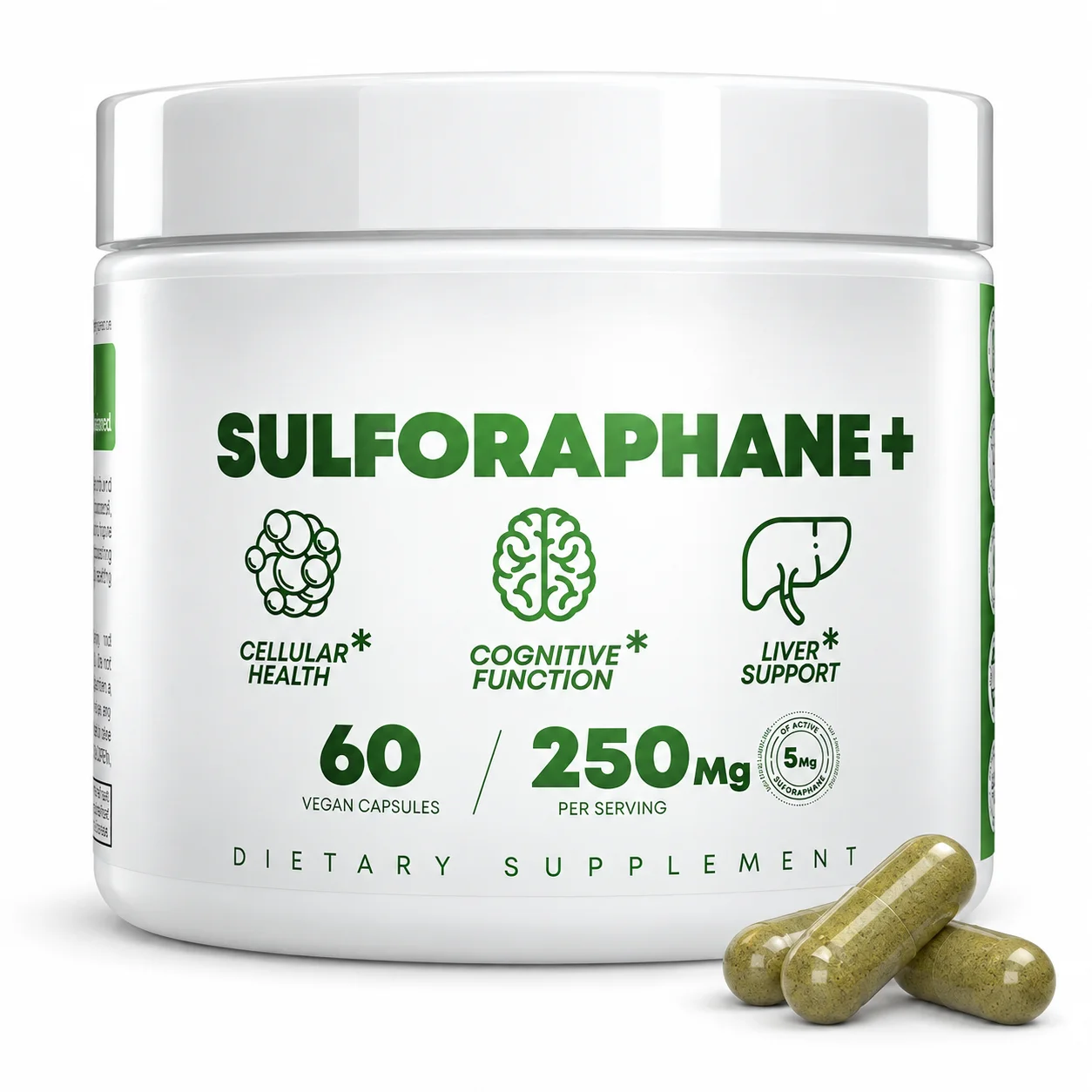 Liposomal Sulforaphane Supplement Organic Broccoli Sprouts - Cellular Health & Immune Support,  60 Capsules