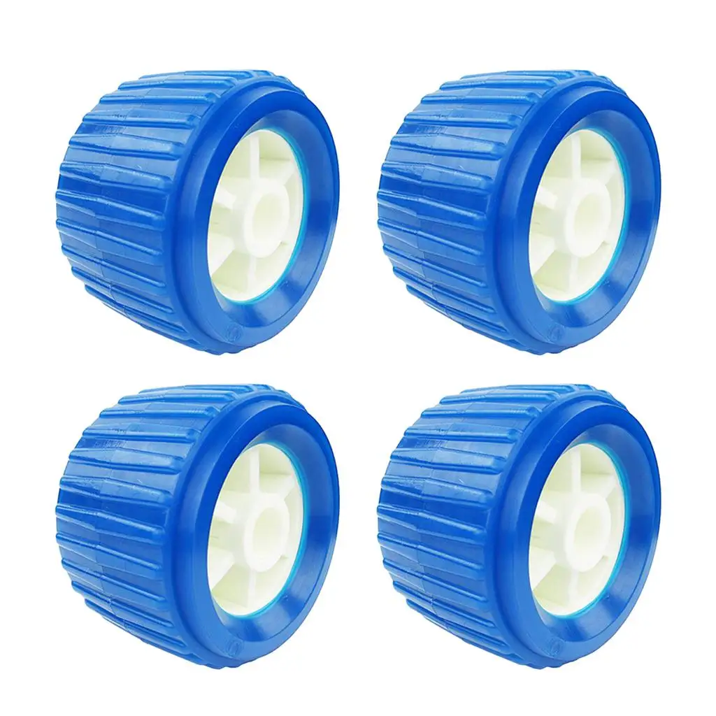 4PCS Boat Trailer Roller Marine Inflatable Ribbed Wobble Roller Kit New