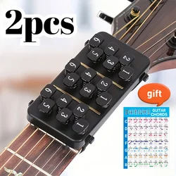 2pcs Training Aids Easy Press Kit Guitar Chord Assisted Learning Tool 18 Buttons One Click Guitar Chord for Guitarists Beginner