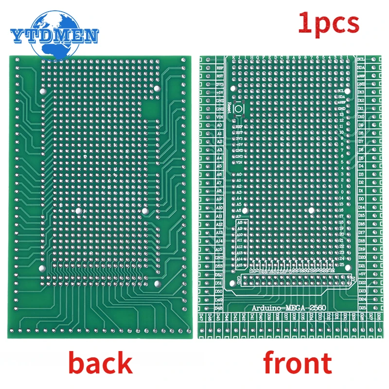 Compatibile con il kit scheda schermatura morsettiera a vite prototipo PCB bifacciale MEGA2560, per Arduino Mega 2560 R3