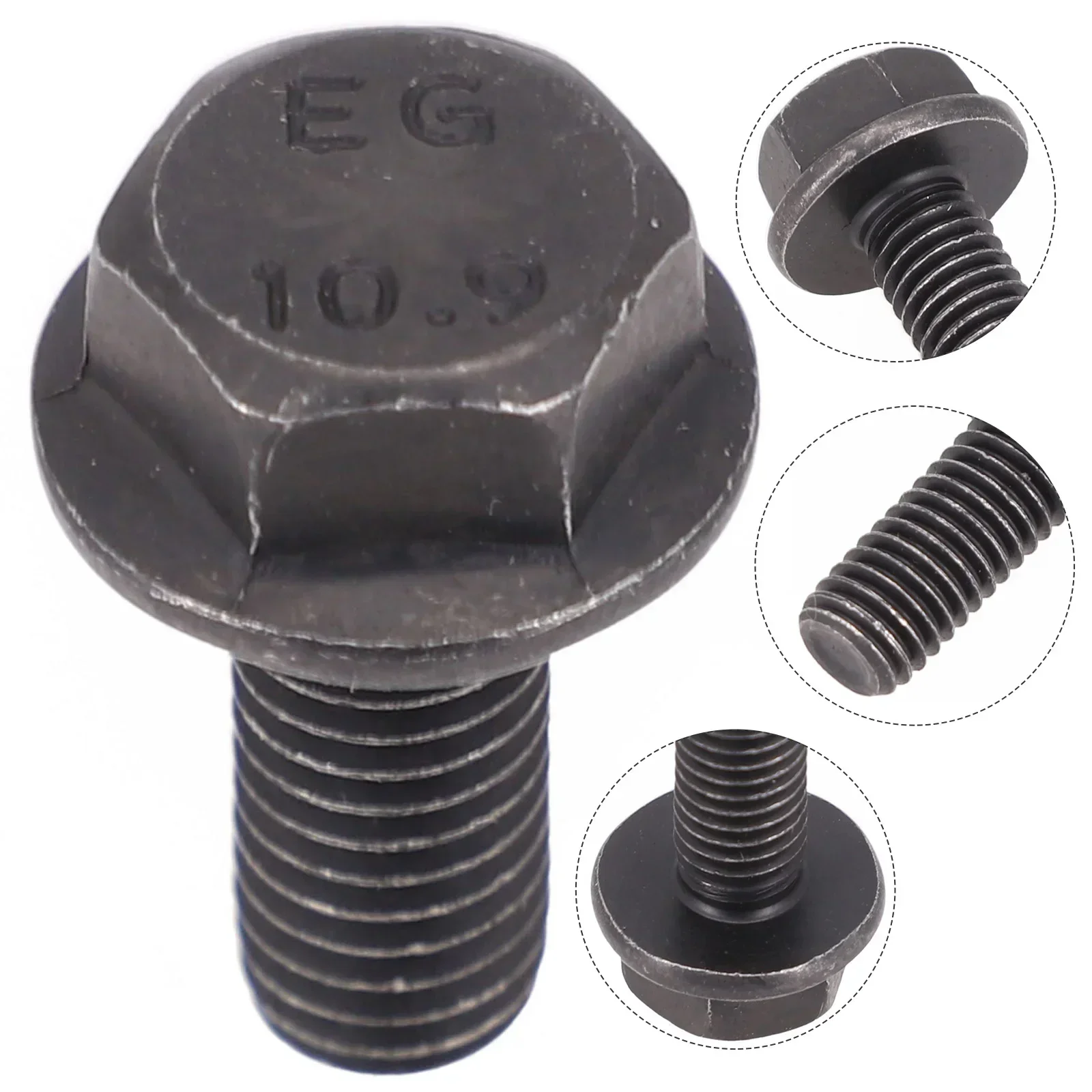 5pcs Metal Screw Saw Blade Bolt M8 Left Hand Thread Hex Flange For Cutting Machine Tool Parts Black Saw Blade Screw