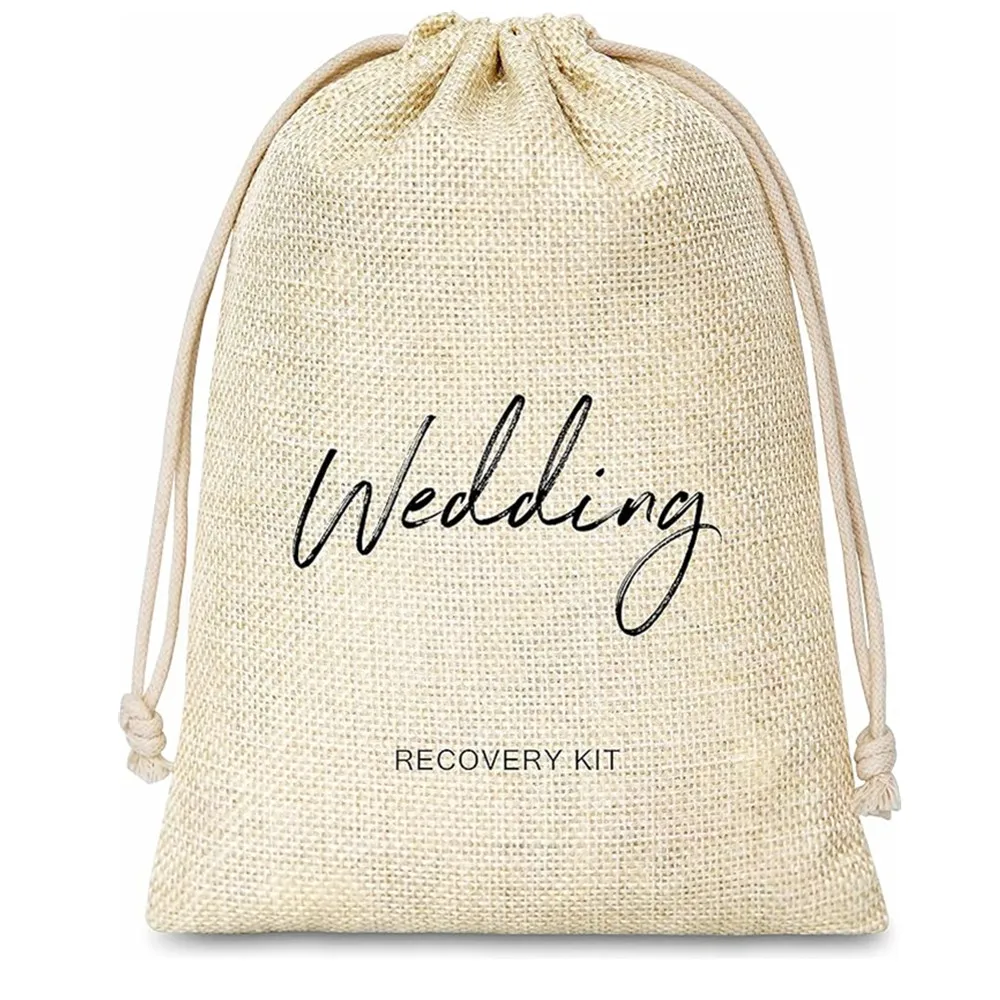 

12 Hangover Kit Gift Bags - Survival Recovery Kit - Cotton Gift Bags With Drawstring - Wedding/Bridal Shower/Bachelorette Party