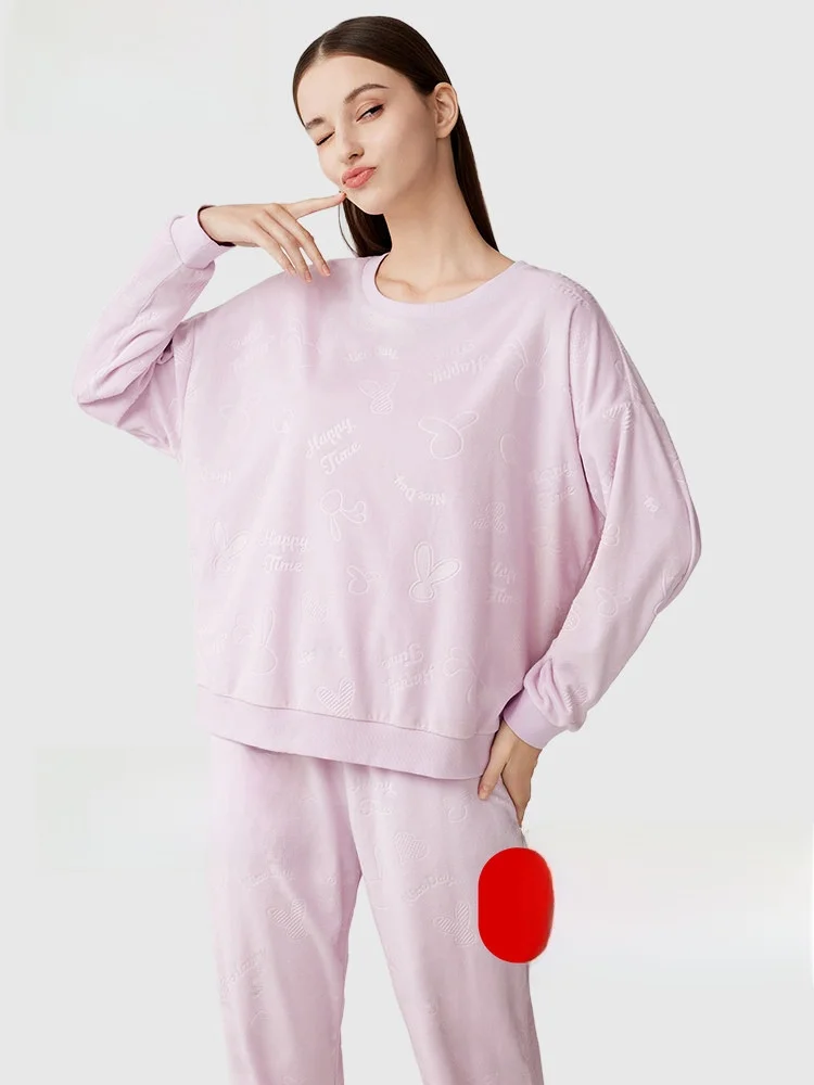 couple's-crystal-fce-pajamas-set-home-clothes-long-sve-round-ne-soft-polyester-youth-and-middle-aged-suitable-for-out