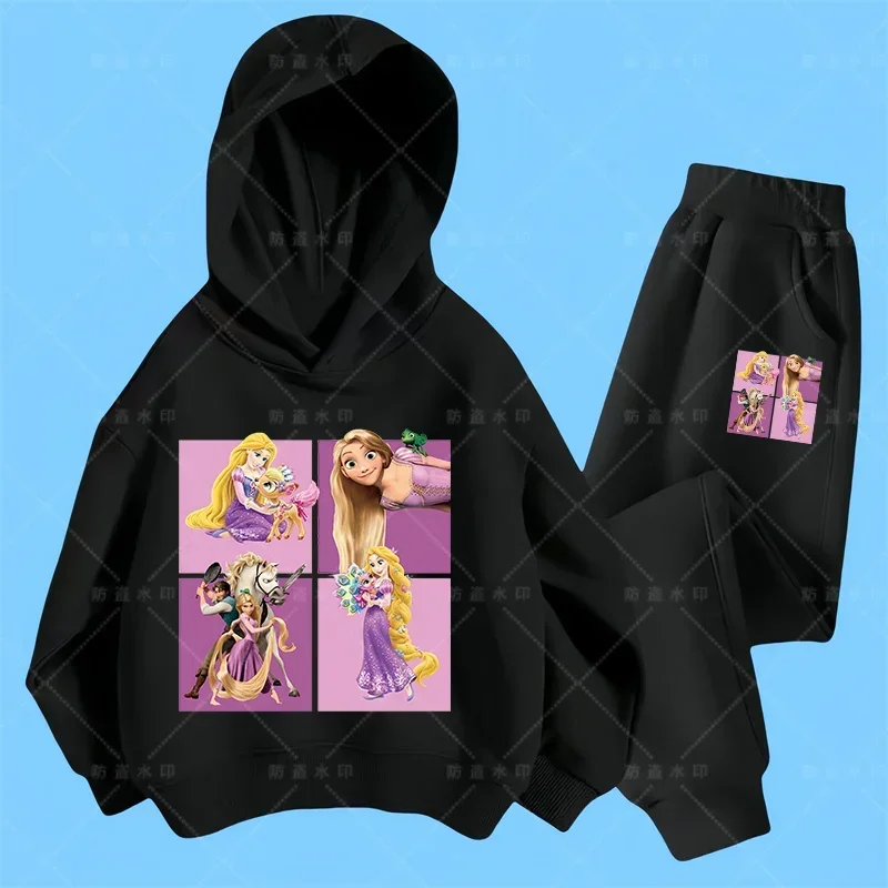 Disney Hoodies Tangled Rapunzel Cartoon Anime Print Men Women Oversized Sweatshirts Hoodie Kids Pullovers Tracksuits Clothing