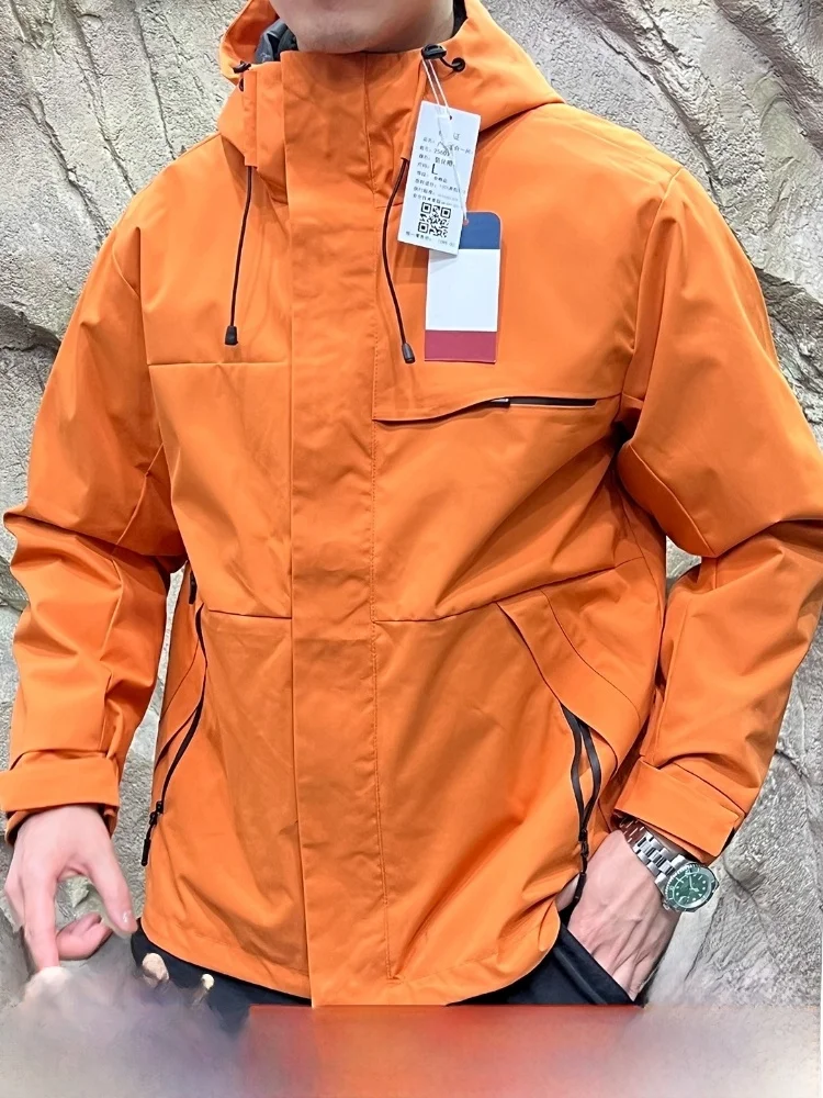 

ex Уличная футболка-в-одному, съемная куртка, повседневное ветрозащитное пальто из полиэфирного волокна, длинное пальто с капюшоном на молнии для осени...