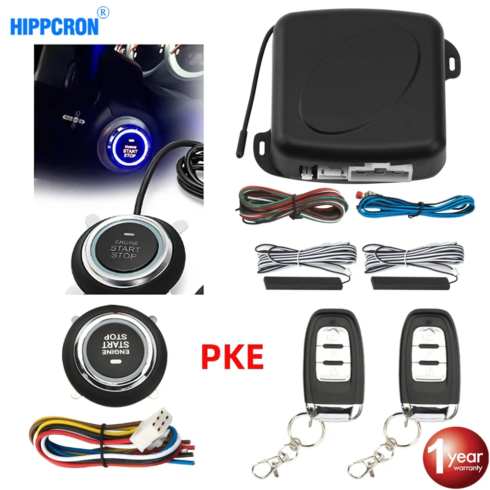 Hippcron Car Alarm Remote Control PKE Car Keyless Entry Engine Start Alarm System pulsante Remote Starter Stop Auto