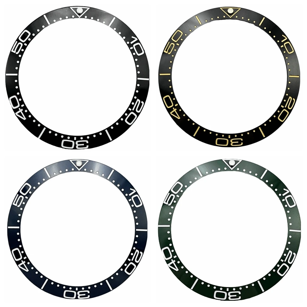 38 مللي متر * 30.6 مللي متر إكسسوارات ساعة بإطار سيراميك أسود/أزرق/أخضر عالي الجودة