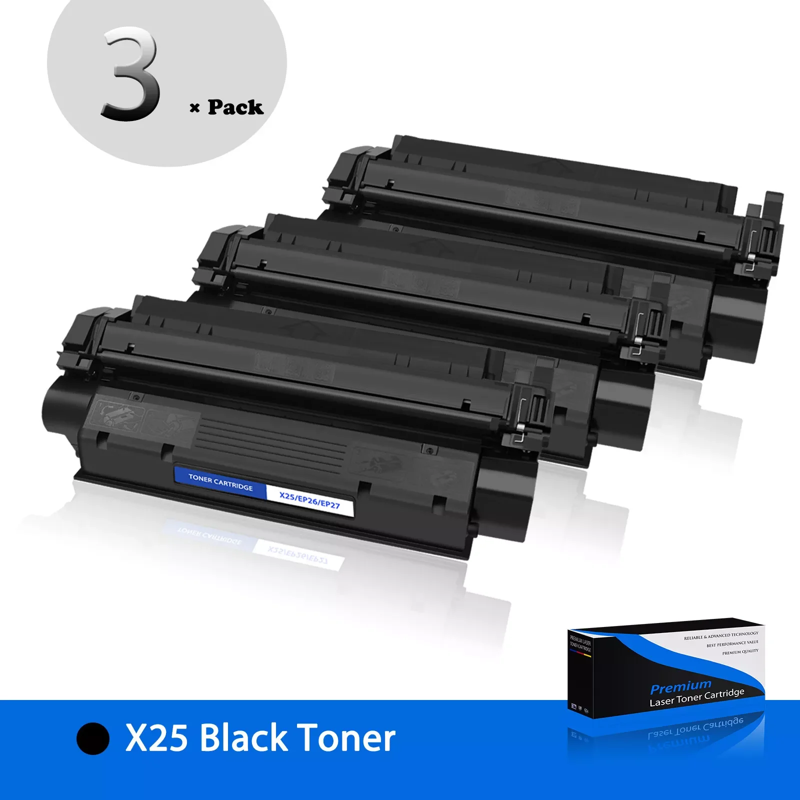 3 Pack X25 8489A001AA EP26 Toner For Canon MF3110 MF3240 MF5750 MF5530 LBP-3200