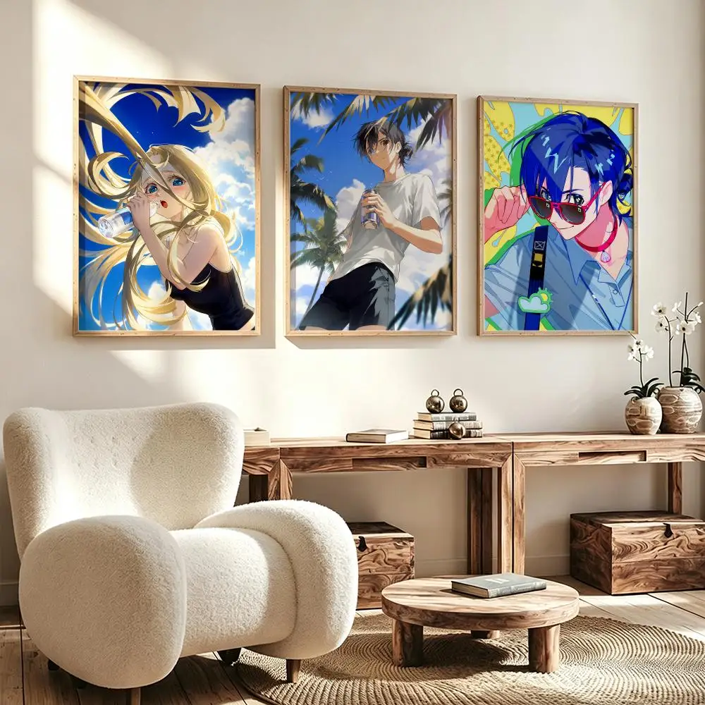 anime Summer Time Rendering Poster Poster HD Waterproof Self Adhesive Wall Art Print Decor for Bedroom Living Room Gift