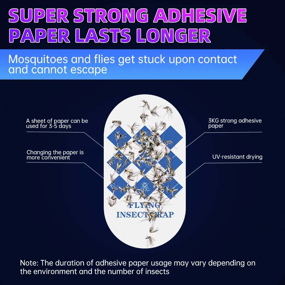 Led Sticky Fly Trap Lamp Usb Plug In Insect Killer Home Kitchen Electronic Mosquito Trap Glue Boards Non Toxic Insect Catcher