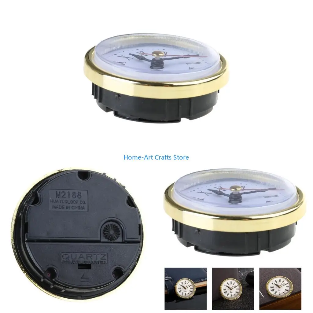 Y3NA 65mm Clock Movement Insert Roman Numeral Round Clocks Desktop Home DIY Crafts