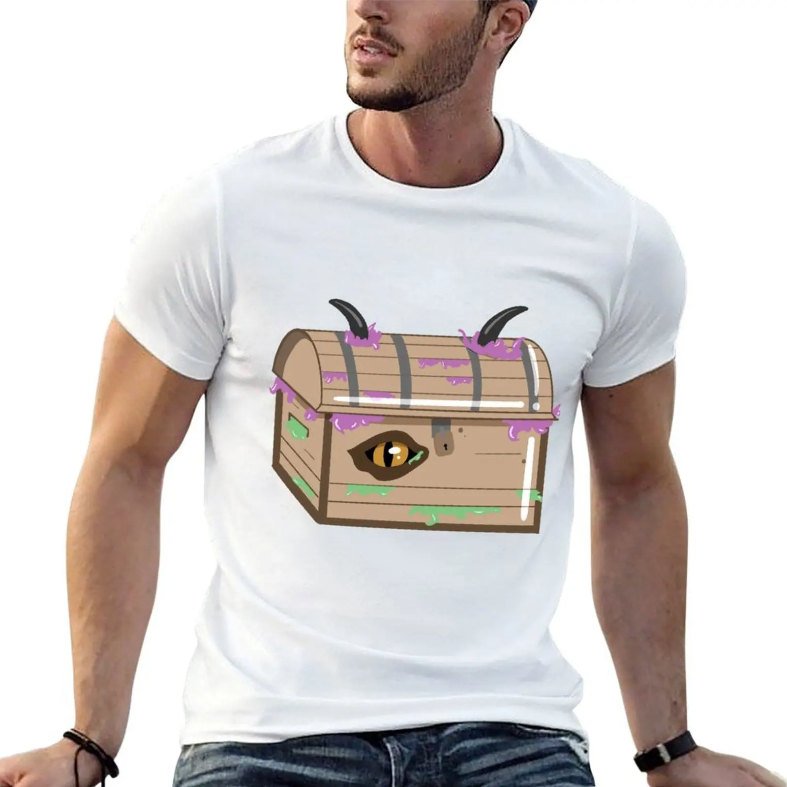 Camiseta Chest Monster-Danger Force, camisetas divertidas, camiseta de hombre de humor oscuro, camisetas de algodón pesado para hombre, camiseta ajustada