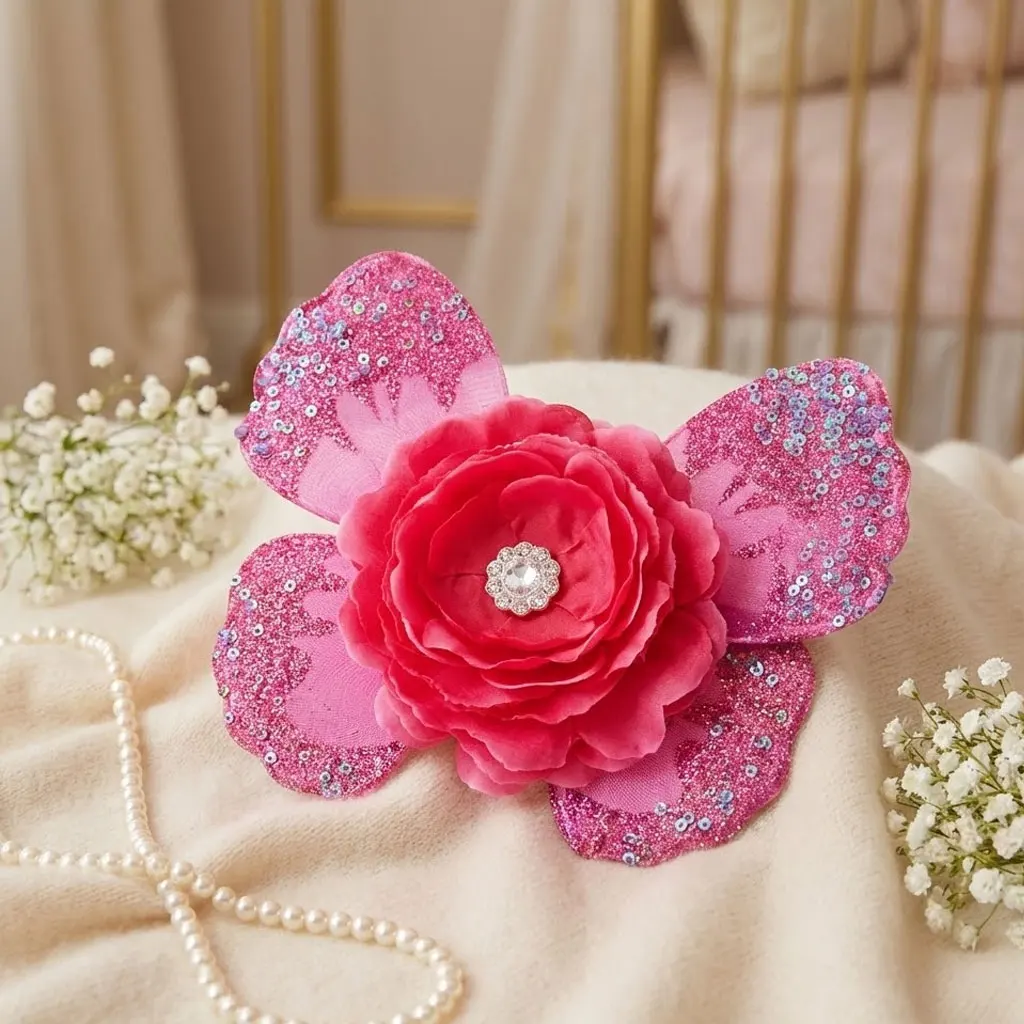 

Baby Angel Wings Head Flower Set Newborn Photography Props Perfect for Baptism and Birthday Photo Shooting Accessories