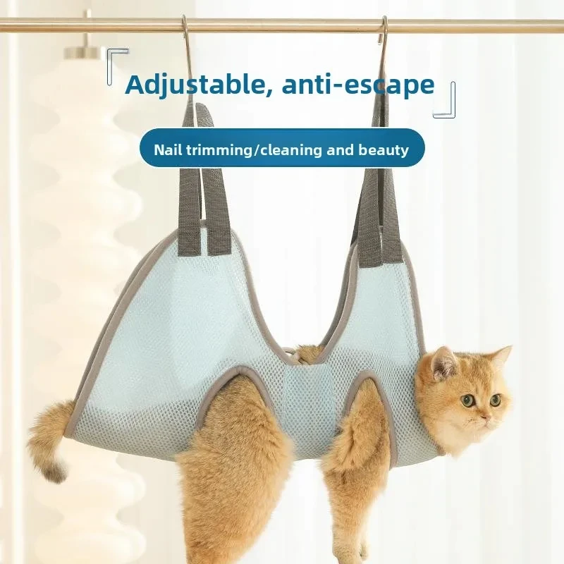 Chat chien toilettage coupe d'ongles anti-rayures morsure sac fixe coupe de bain sac de retenue beauté pour animaux de compagnie hamac suspendu ensemble de fournitures pour animaux de compagnie