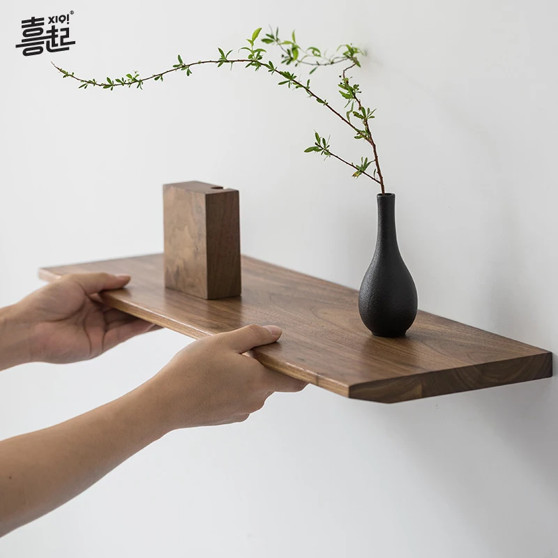 

Wooden Wall Shelf Hanging Display Board Floating Storage Rack for Bedroom Entryway Living Room Corner Decor