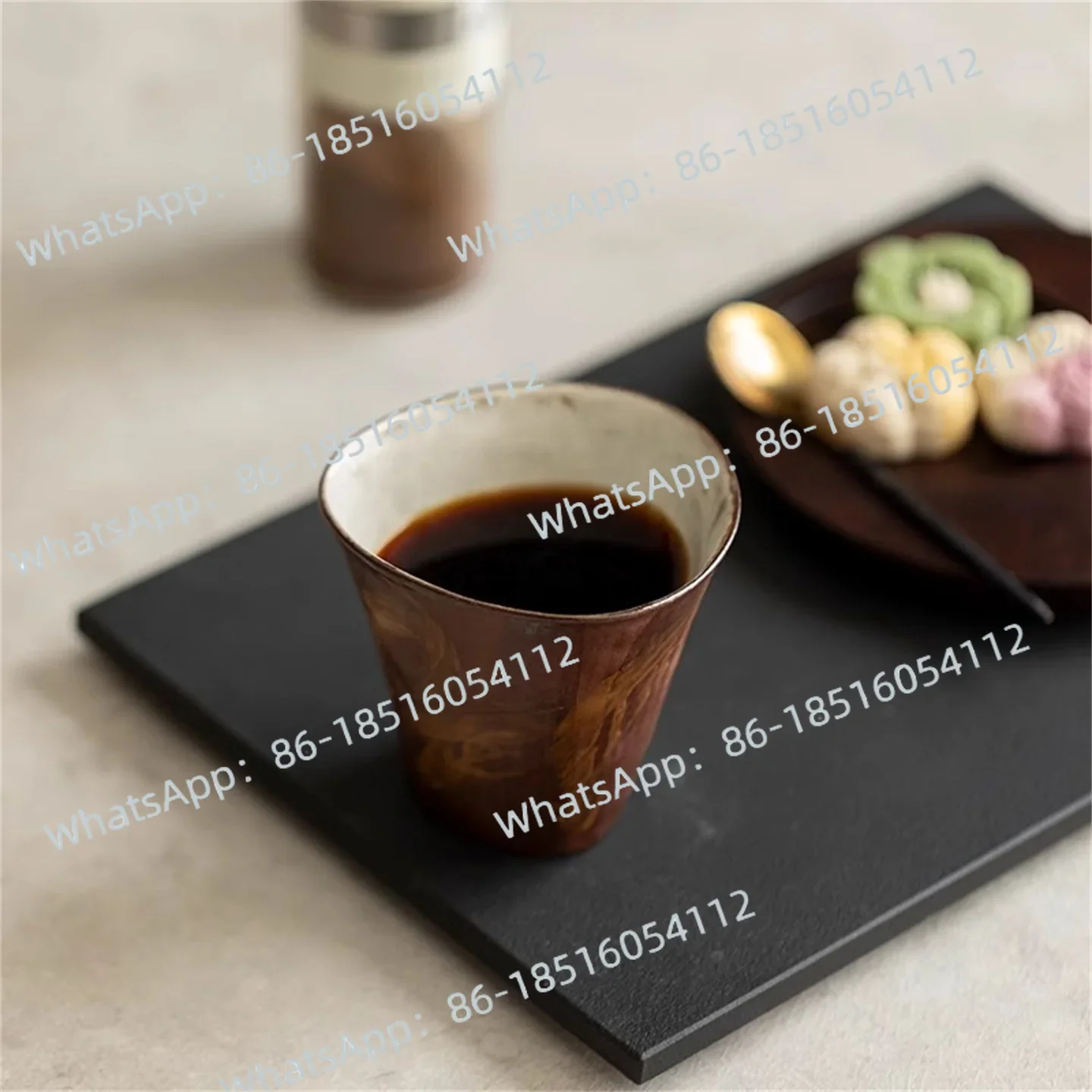 侘び寂びハンドヘルドコーヒーマグカップセラミックマグカップ高級ウォーターカップホームオフィスレトロ和風ラテカップ