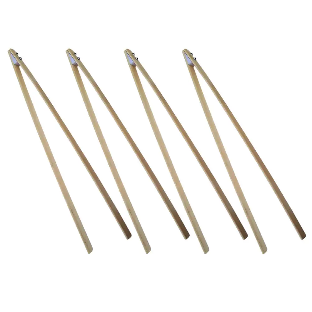 4Pcs Sturdy Bamboo Garbage Clamp Trash Picker Grabber Reusable Outdoor Litter Picker Tool Handheld Pickup Stick for High Shelf