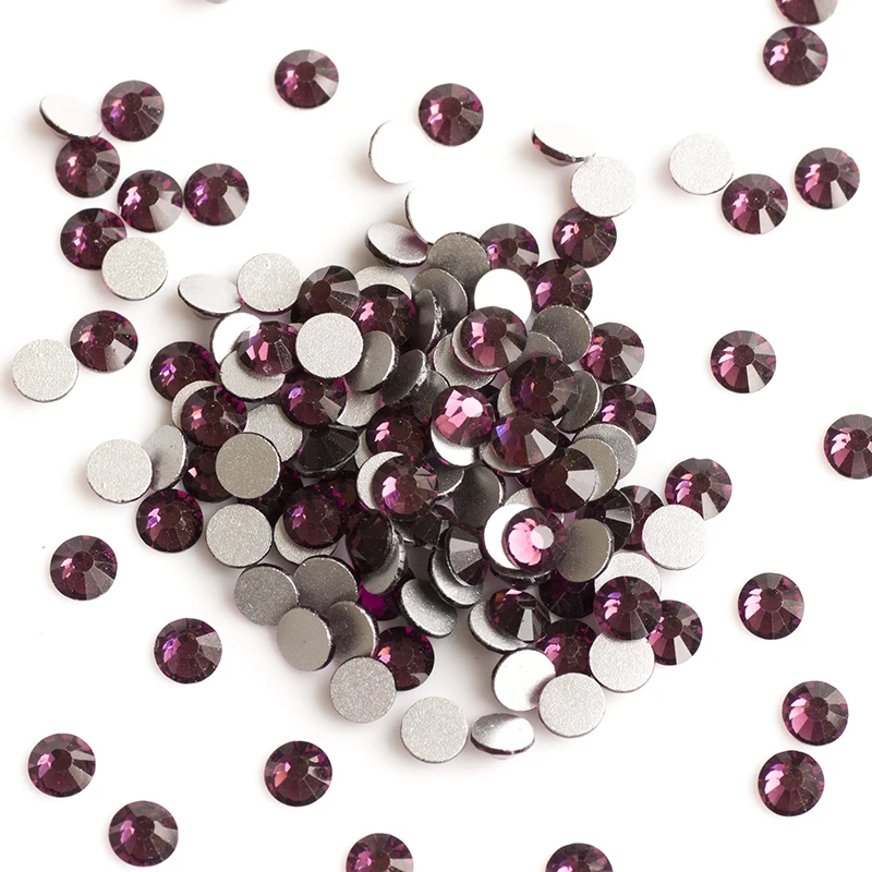 PUBRILEX Amethyst Glas Nagelkunst Strasssteine Glitzer Strass Lila Nicht-Hotfix Strass für Nagelkunst-Dekorationen – Detail 3