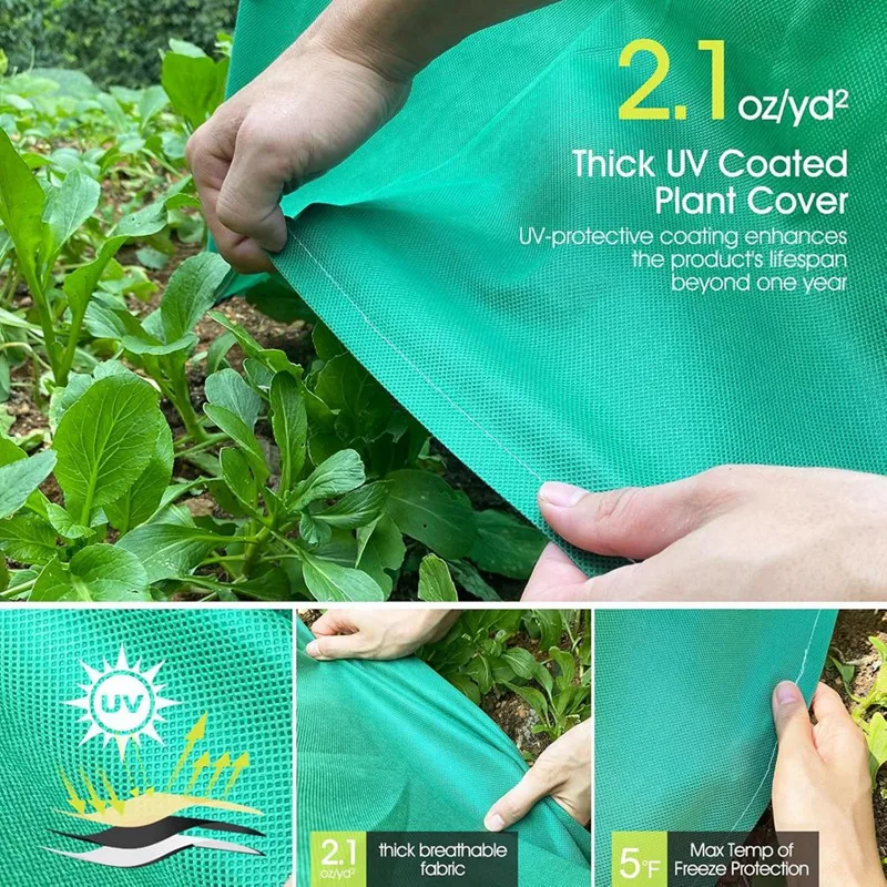 ABKJ-Plant Covers Freeze Protection, 22 Inch Rose Bushes Covers For Winter Outdoor Plants, Frost Cloth With Zipper (2PCS)