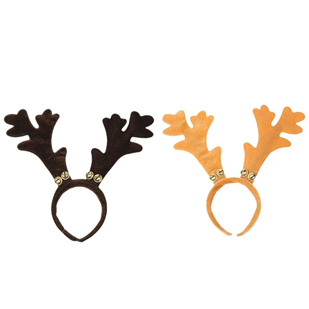 

2Pcs Antler Hairband Velvet Bow Elegant Christmas Pieces Comfortable Hair Accessories for Girls Women