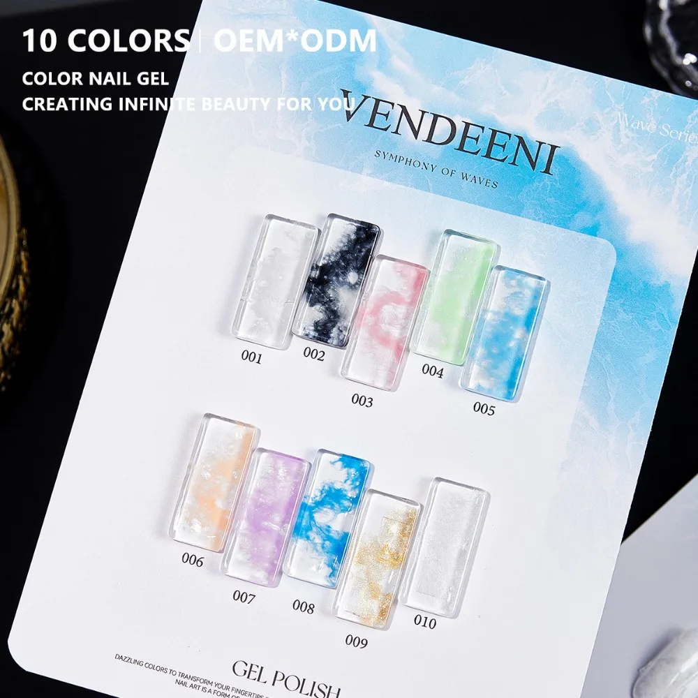 NAIL Wave Gel per unghie Sbavature veloci Speciale Halo Dye Nail Art Bubble Hole Gel 6 colori per Marmo Wave Nail Art per Nail Salon