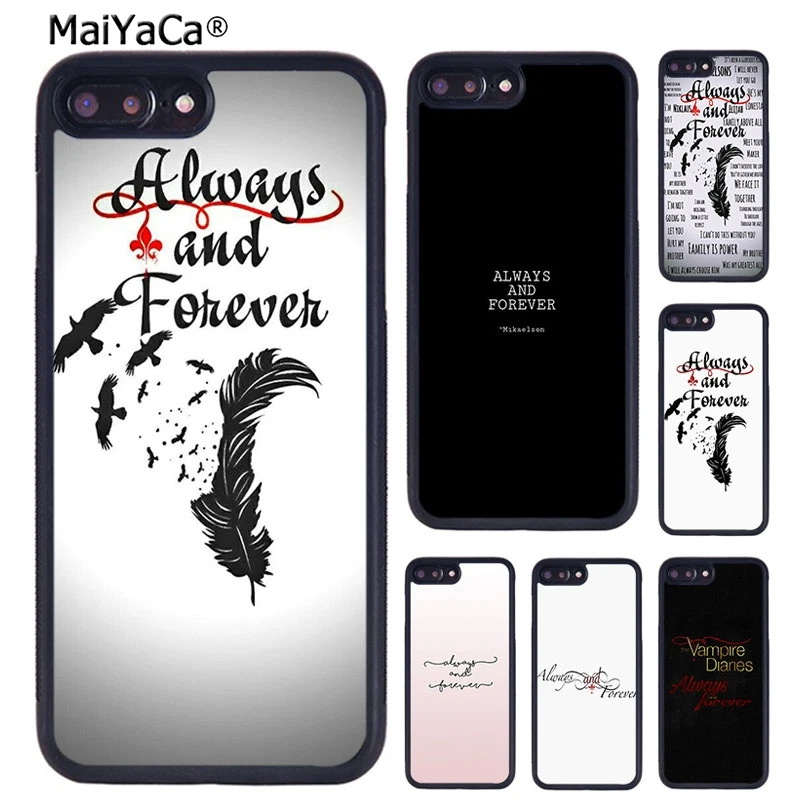 Always and Forever The Vampire Diaries Phone Case For iPhone 16 15 14  XR XS 11 12 13 Pro MAX Plus coque Cover Shell