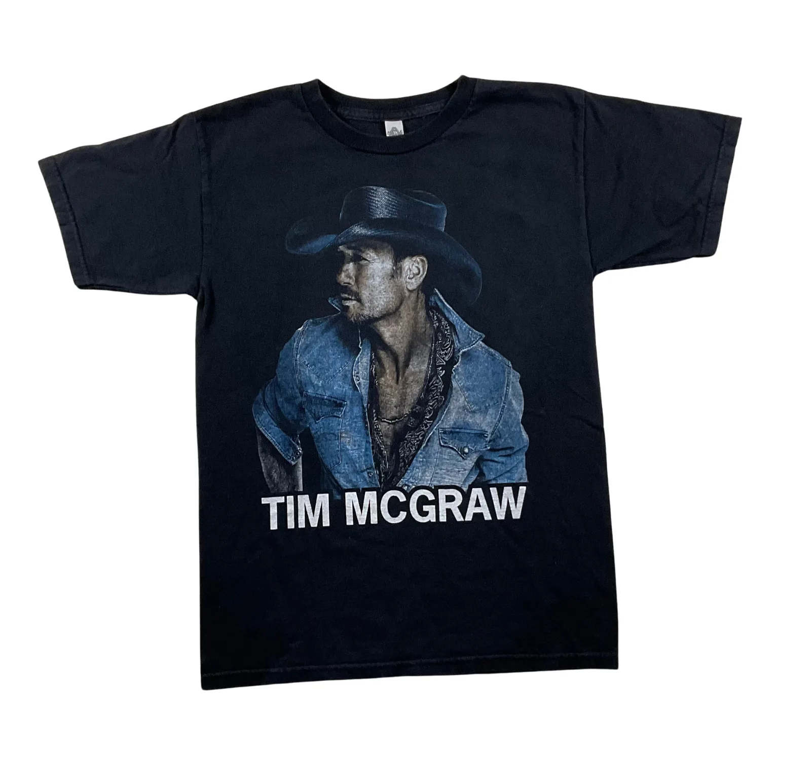 S small Tim McGraw 2014 tour t-shirt Sundown Heaven Town black 2-sided cotton