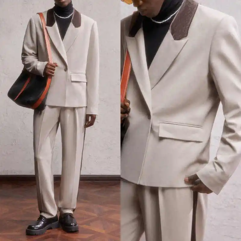 Simplicity Men Suit 2 Pieces Jacket Pants Shawl Lapel Formal Occasion Party Prom Banquet Commuting Daily Wear Customized