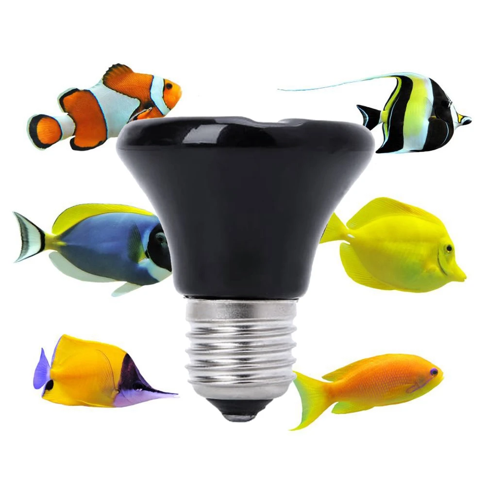 PORK-Hot E27 Pet Heating Lamp Black Infrared Emitter Heat Light Bulb Pet Brooder Reptile Lamp 220-230V