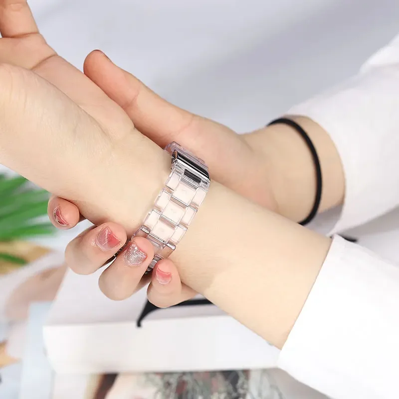 Band for Redmi Watch 4 Metal Shell Cover Bumper for Xiaomi Redmi Watch4 Strap Case Protector Clear Resin Plastic Bracelet Correa