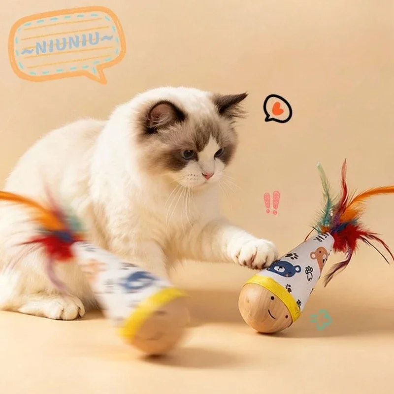 Brinquedo Interativo Portátil para Gatos com Pena Colorida, Resistente ao Desgaste, para Animais de Estimação Internos