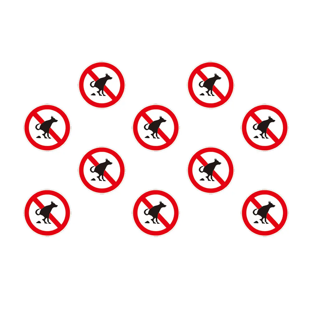 10 Sheets Scrapbook Waterproof Sticker Stickers No Pet Pooping Sign Dog Keep off Lawn