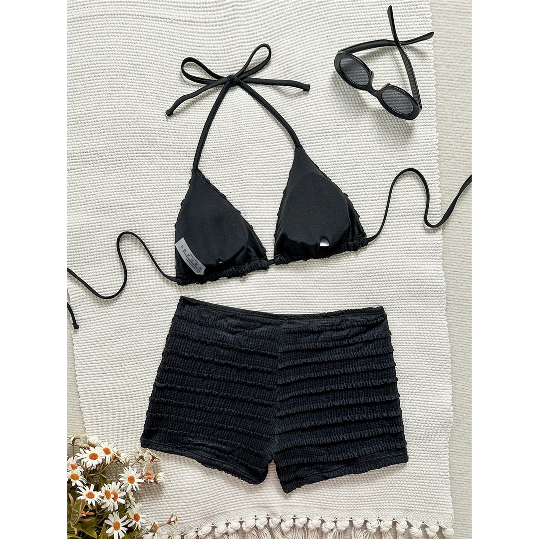 Pailletten-Sternfisch-Neckholder-Bikini mit hoher Taille, Damen-Badeanzug, zweiteiliges Bikini-Set, Badebekleidung, Badeanzug, Schwimmanzug V8215 – Detail 14