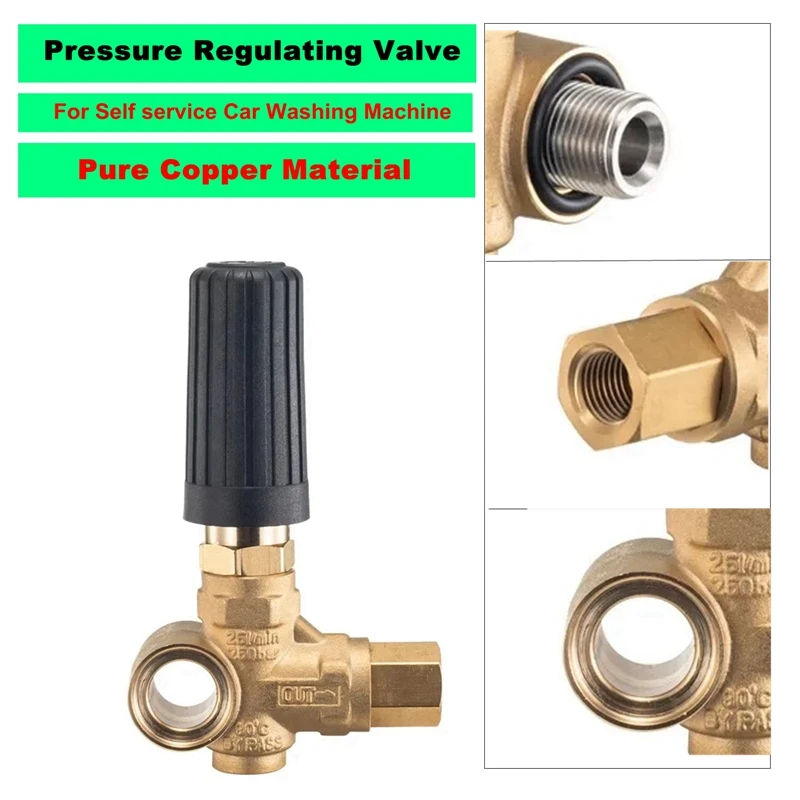 Pure Copper Valve Upgraded 250bar 3625psi Pressure Washer Pump Regulating Valve Spray for Car Washer Mashine