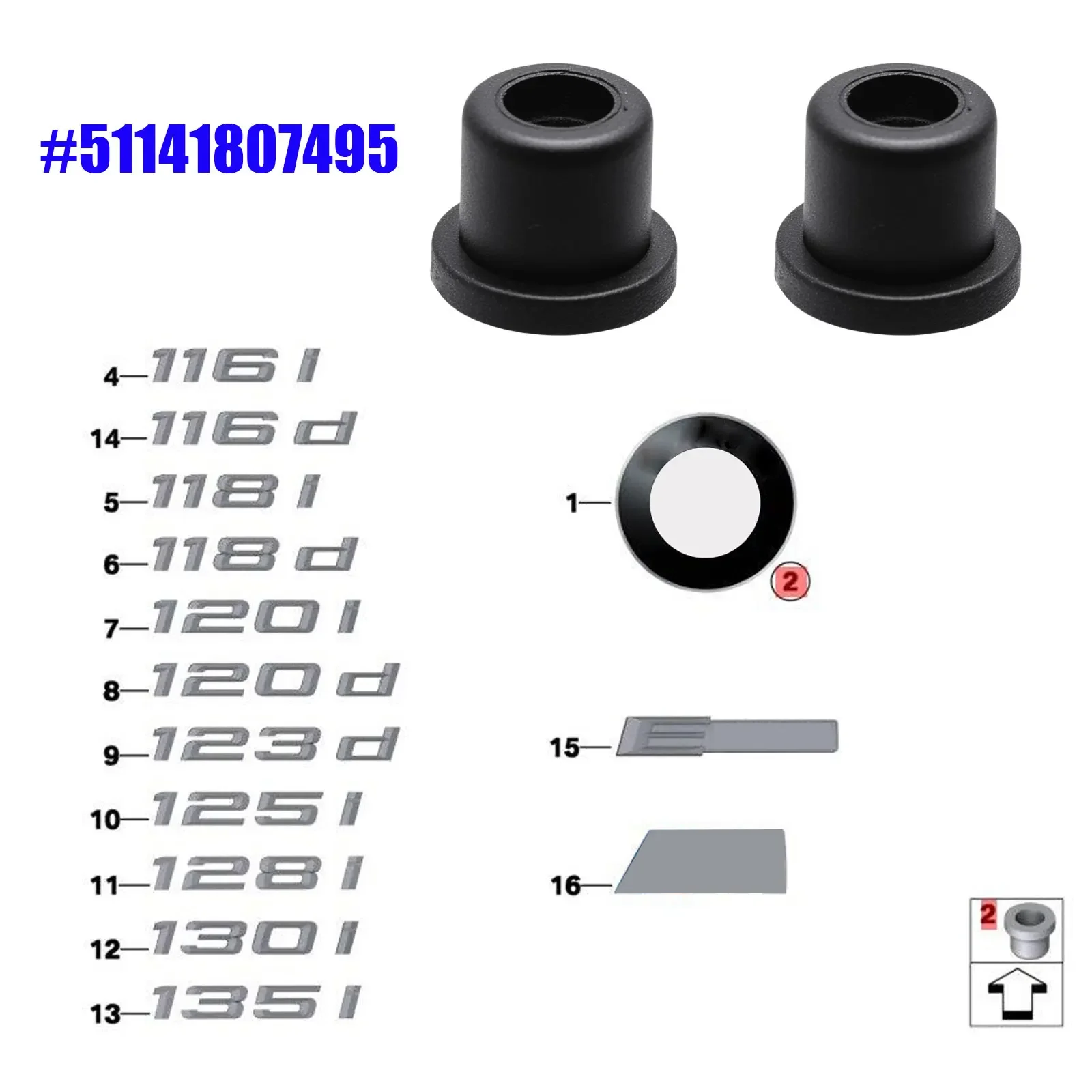 51141807495 Car Hood Trunk Roundel Emblem Grommet For BMW 3 5 6 7 E32 E34 E36 E38 E39 E46 E53 E60 E63 E65 Bonnet Badge Fastener