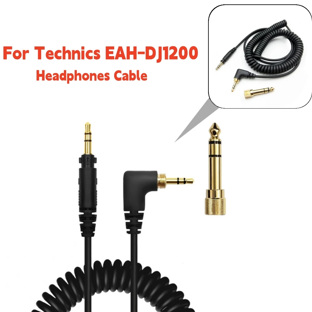 

For Technics EAH-DJ1200 Headset DJ Monitoring Headphones Cable with Spring-Loaded Plug Earphone Accessories