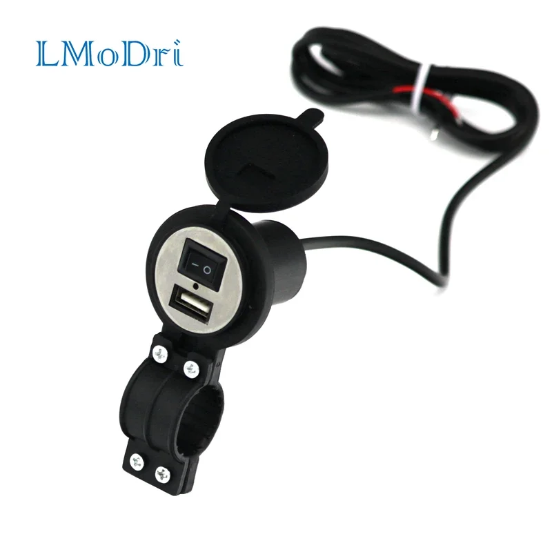 LMoDri Motorcycle Electric Bicycle Handlebar Waterproof USB Charger Adapter Scooter Power Supply Port Socket For Phone Ipad GPS