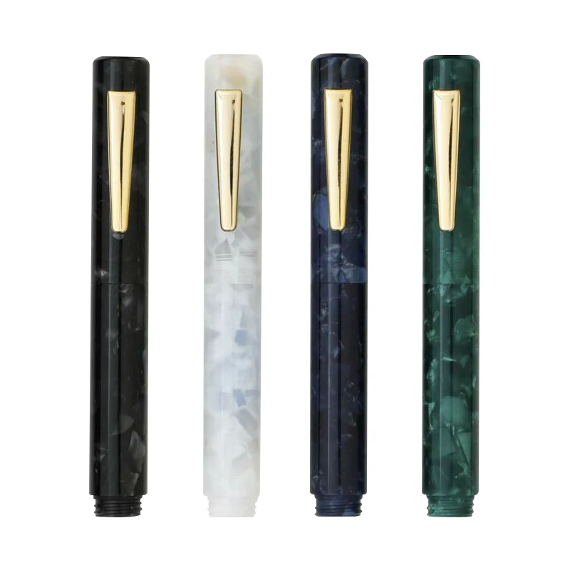 

Unique Design Japanese Stationery HIGHTIDE Marble Pattern Resin Fountain Pen 24K Gold-plated M 0.7mm Nib Ink Pen Luxury Gift