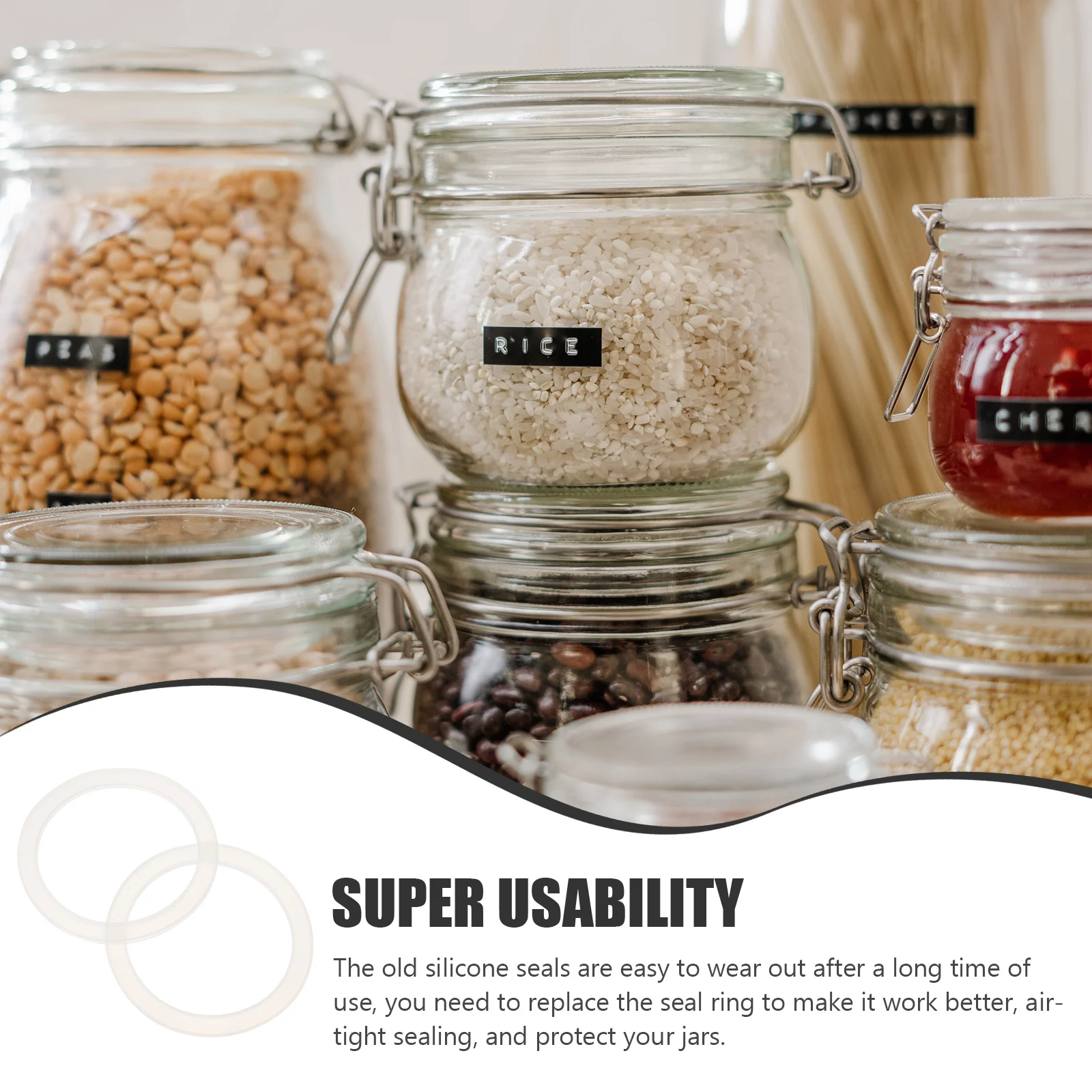 

20Pcs Jar Gaskets Silicone Seal Rings for Mason Jars Airtight Fresh Keeping Reusable Canister Replacement Gaskets Freezer Safe