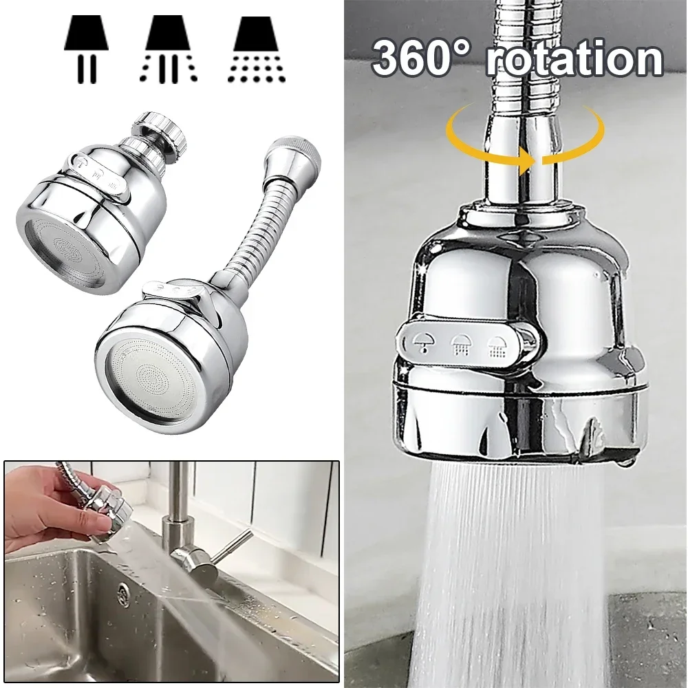 

Faucet Sprayer Attachment 360° Rotating Faucet Aerator Sink Sprayer Adjustable Kitchen Sink Tap Head Water Saving Extend Nozzle