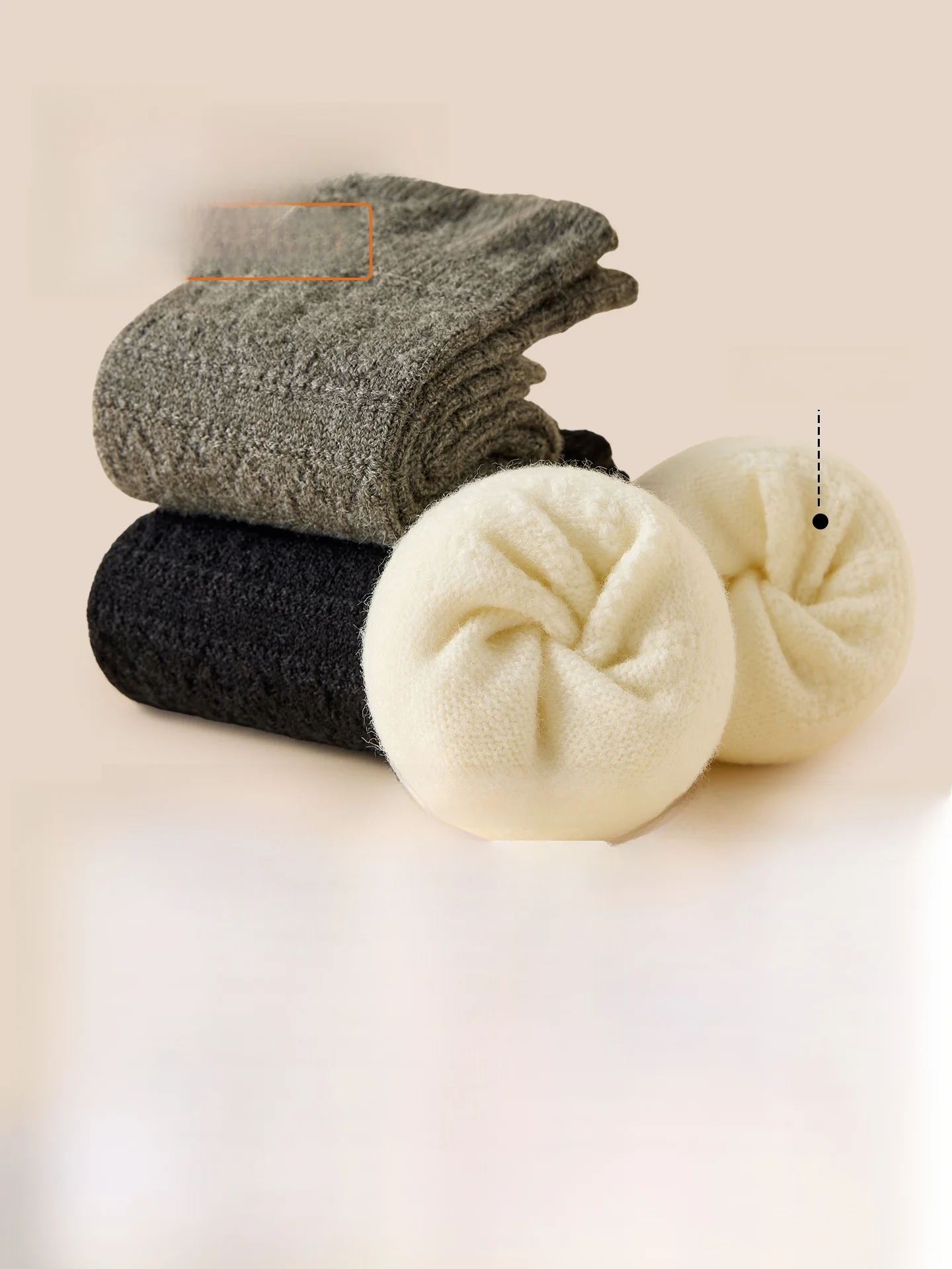 Thickened Woolen Mid-calf Socks for Women Autumn Winter Style Lace Design Warm Home Socks White Long Socks   Person