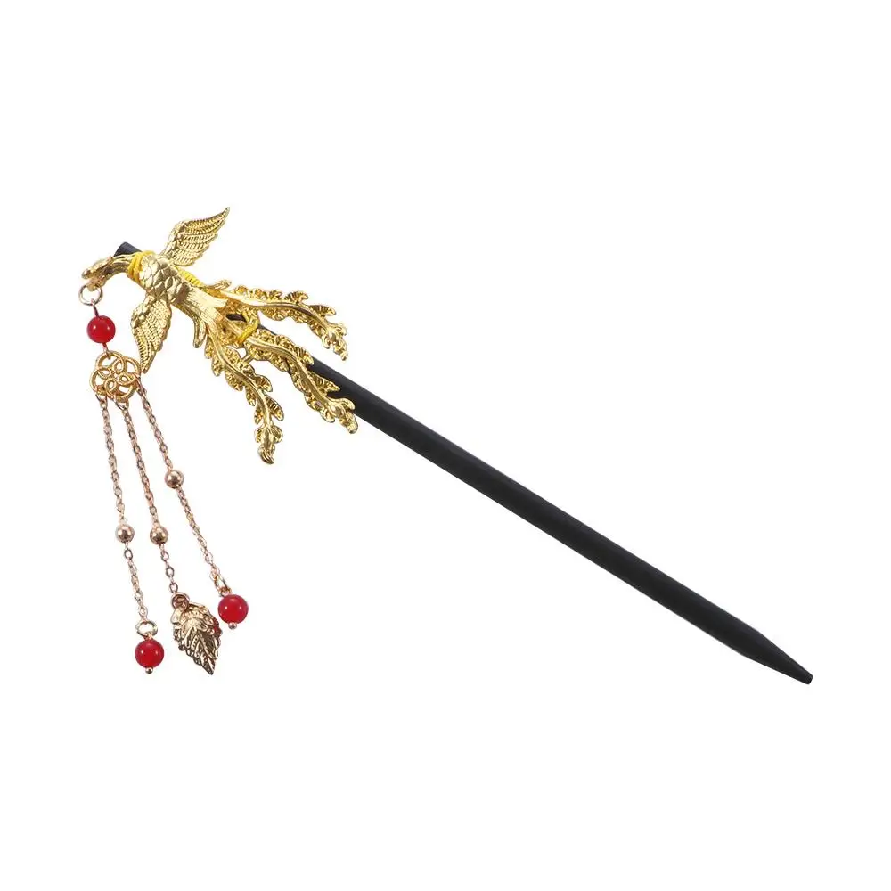 Headwear Vintage Disk Hair Ladies Tassel Hanfu Hair Sticks Flower Hairpins Hair Accessories Wooden Hair Fork