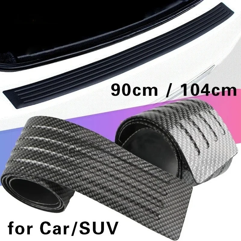 

Carbon Fiber Universal Car Trunk Door Guard Strips Sill Plate Protector Rear Bumper Guard Rubber Mouldings Pad Trim Cover Strip