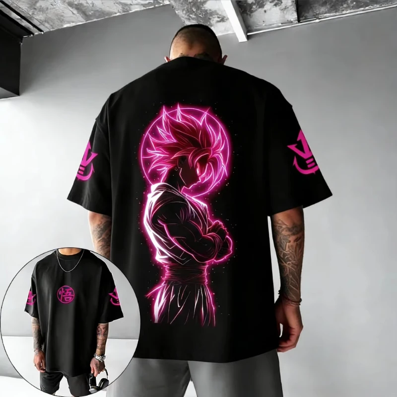 

Dragon Ball Anime T-shirt 2026 Summer New Black Goku Collaboration Male Street Hip Hop Loose Casual Parent Child Short Sleeve