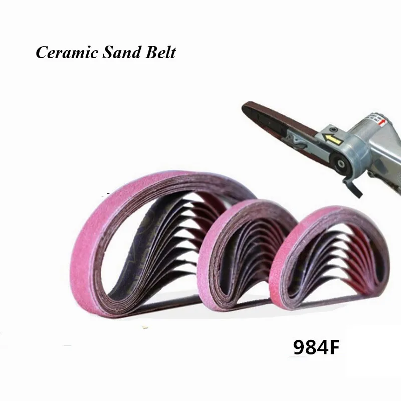 10PCS 3m984F Imported Ceramic Sand Belt 457*12.7/13MM Handheld Pneumatic Ring Small Sand Belt Machine Polishing Belt grit#36~120