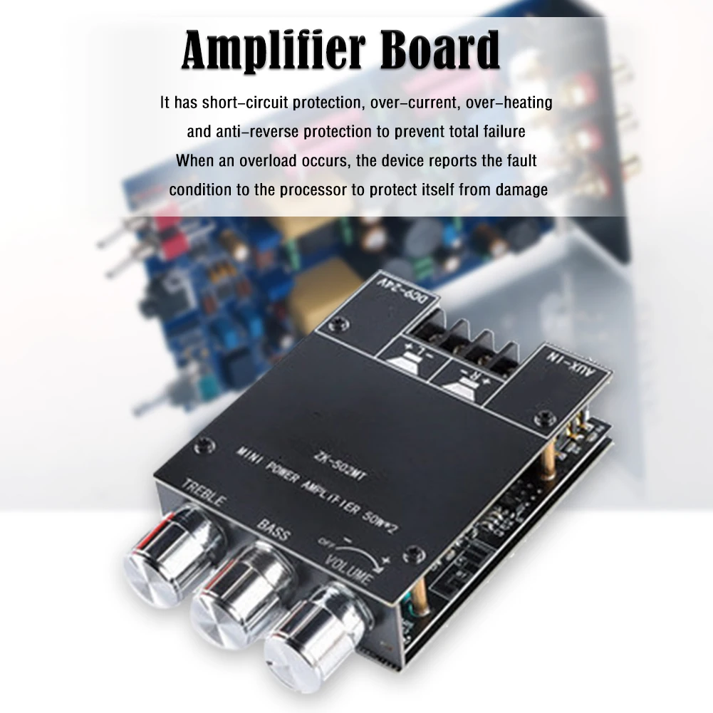 2x50W Subwoofer Amplifier Board 2.0 Channel High Power Audio Stereo Amplifier Board for Home Theater