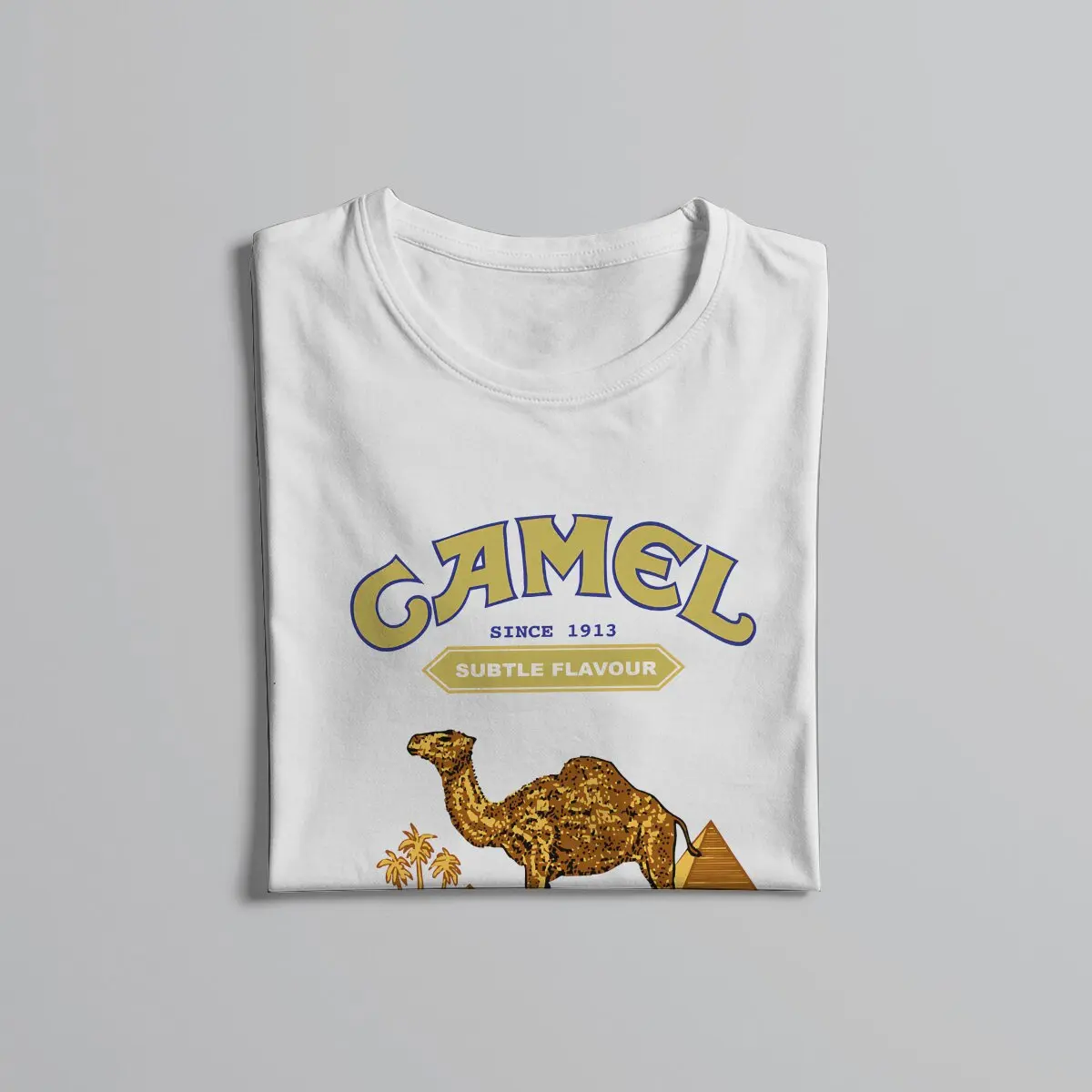 Camel Cigarettes  T Shirt Fashion O-Neck TShirt Polyester Short Sleeve