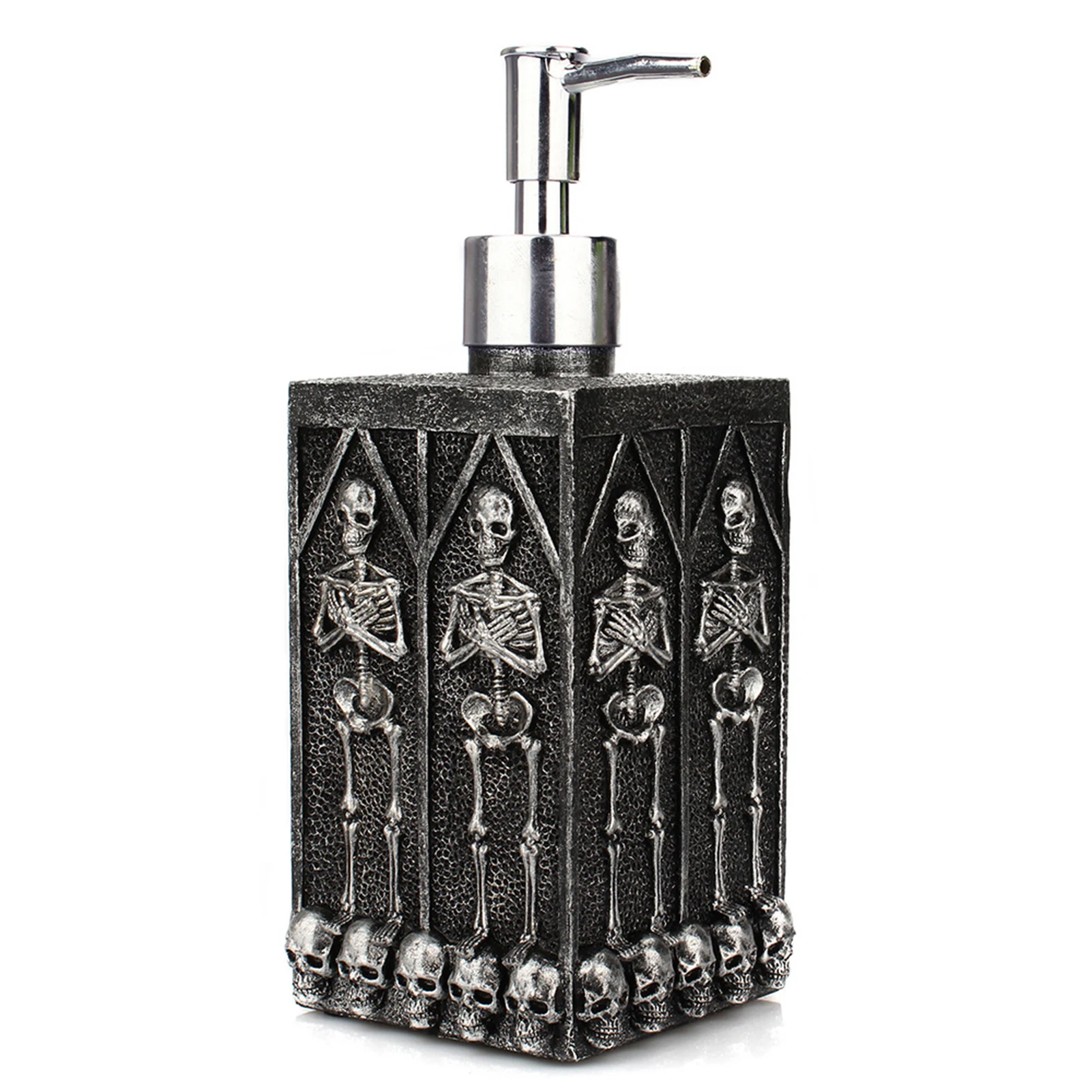 460ml Skeleton Soap Press Dispenser Vintage Gothic Style Resin Liquid Bottle for Home Kitchen Bathroom Sink Tool